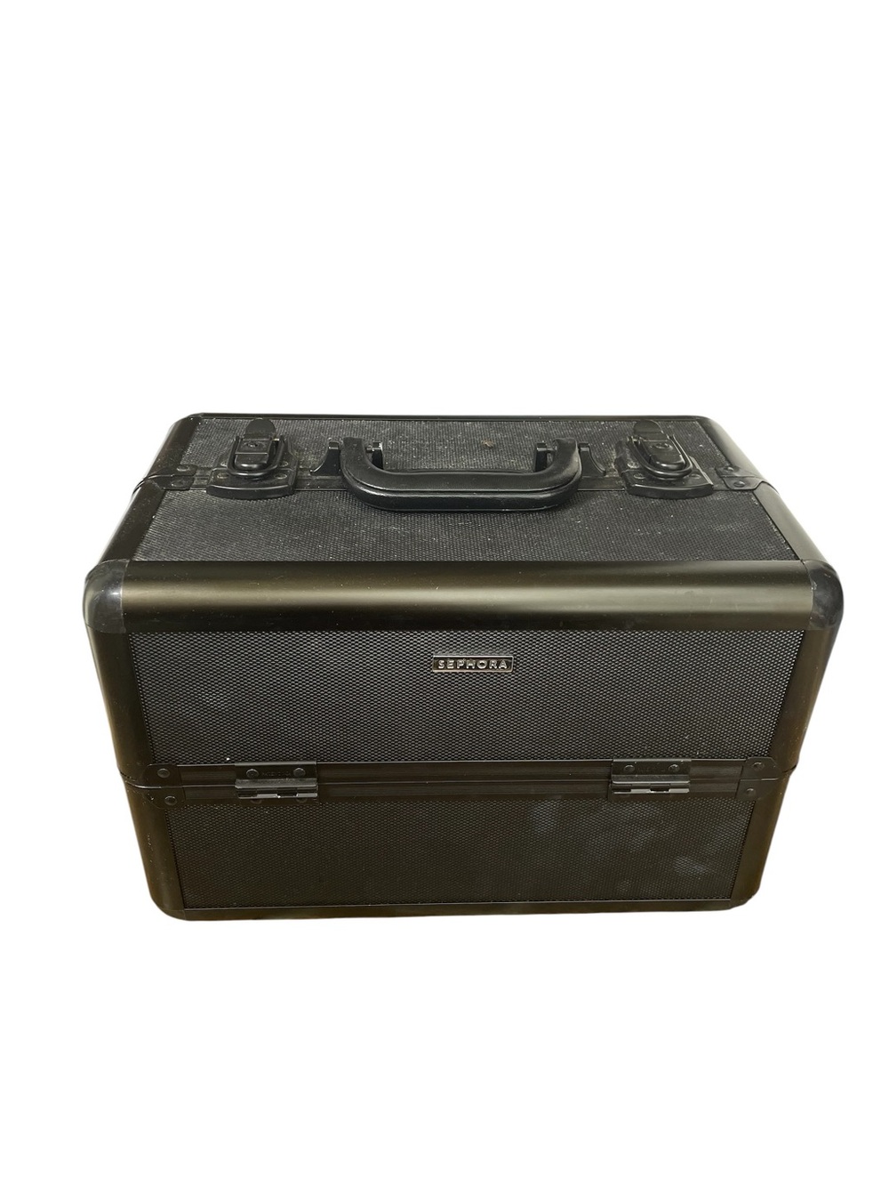 Sephora Rare Vintage Black Hard-Shell Makeup Train Case with Handle